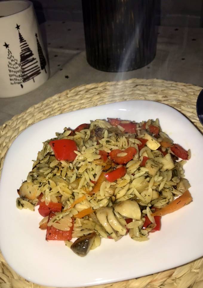 Паста «Орзо» з овочами🍛