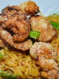 Asian Fusion Pasta with Chicken Popcorn