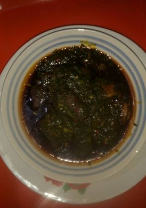 A picture of Afang soup.