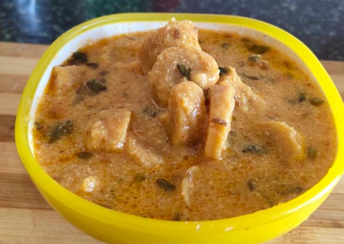Recipe of Super Quick Homemade Jodhpuri gatte ki sabji