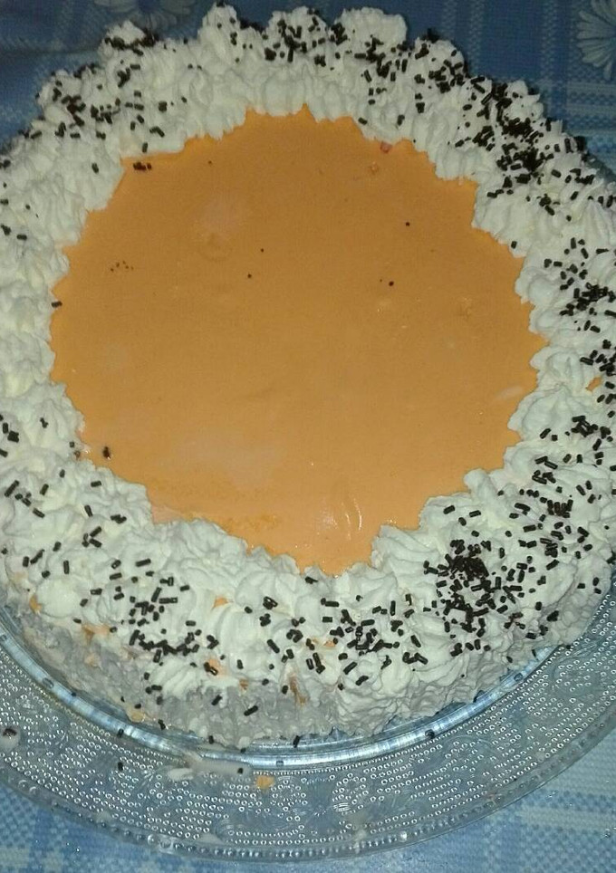 Una foto de Tarta de zumo de mandarina natural y queso