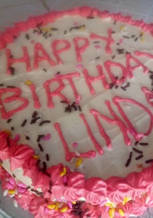 A picture of Passion cake with butter icing.