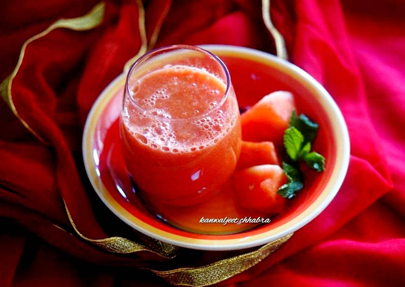 Grilled watermelon mint julep