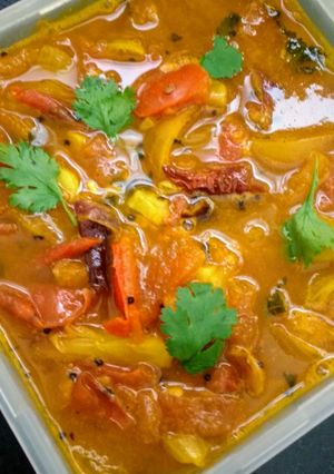 A picture of Tomato-Onion Rasam (no dal).