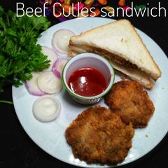 A picture of Beef Cutles Sandwich😃😃.