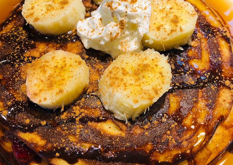 Steps to Make Favorite Yummy Peanut 🥜 Butter &amp; Jelly Stuffed Pancakes 🥞