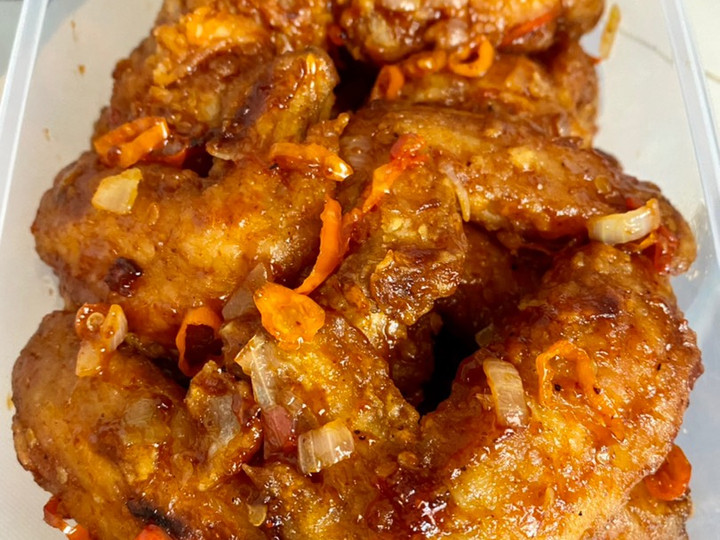 Bagaimana Menyiapkan Spicy chicken wings ala wingstop, Enak Banget