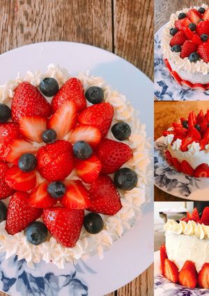 A picture of Moist and light sponge cake (Japanese style decoration cake).