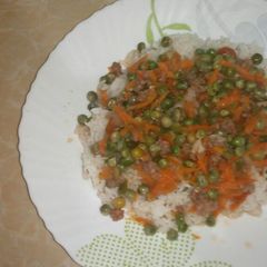 A picture of Coconut Rice & Mince Meat Stew.