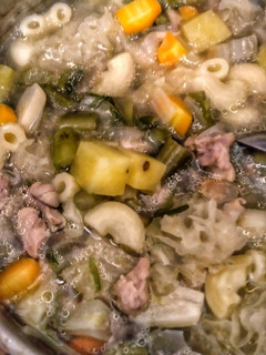 A picture of Chicken and Macaroni Soup.