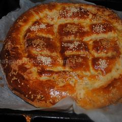 A picture of Sheermal bread (Persian Naan sheermal)#familyfriendly.