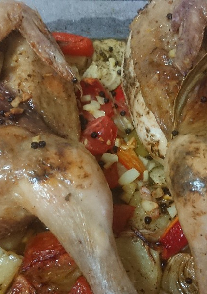 Una foto de Pollo al horno marinado