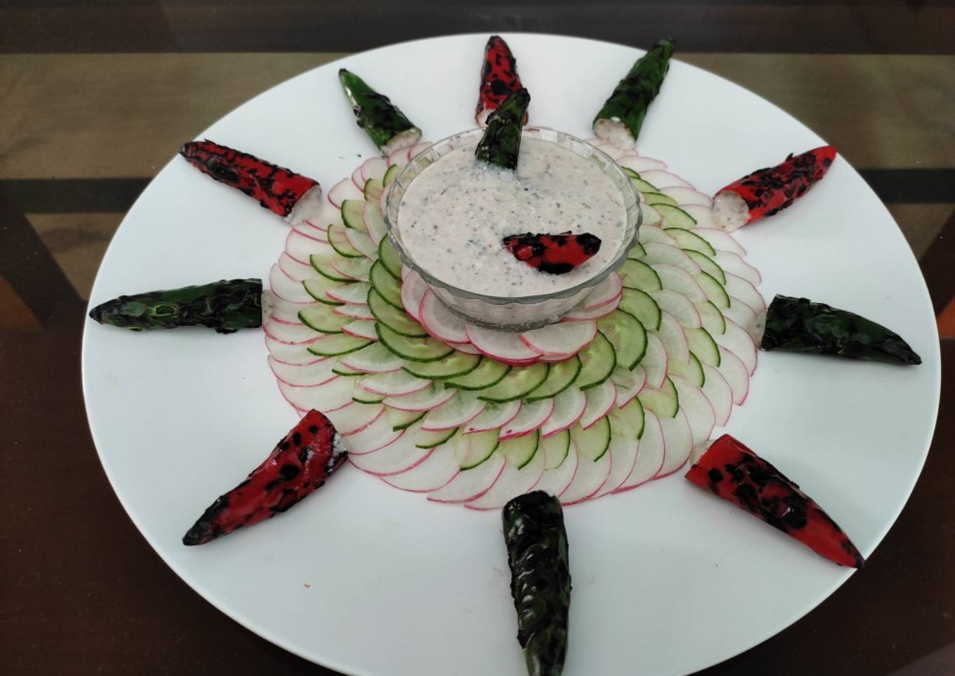 Smoked jalapenos curd dip salad
