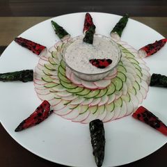 Smoked jalapenos curd dip salad A picture of Smoked jalapenos curd dip salad.