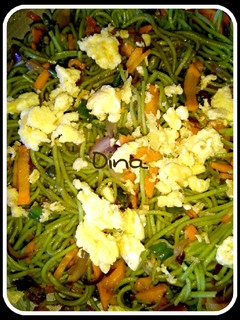 A picture of Green egg chowmein.