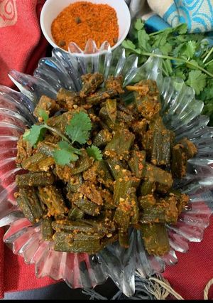 A picture of Aachari bhindi.