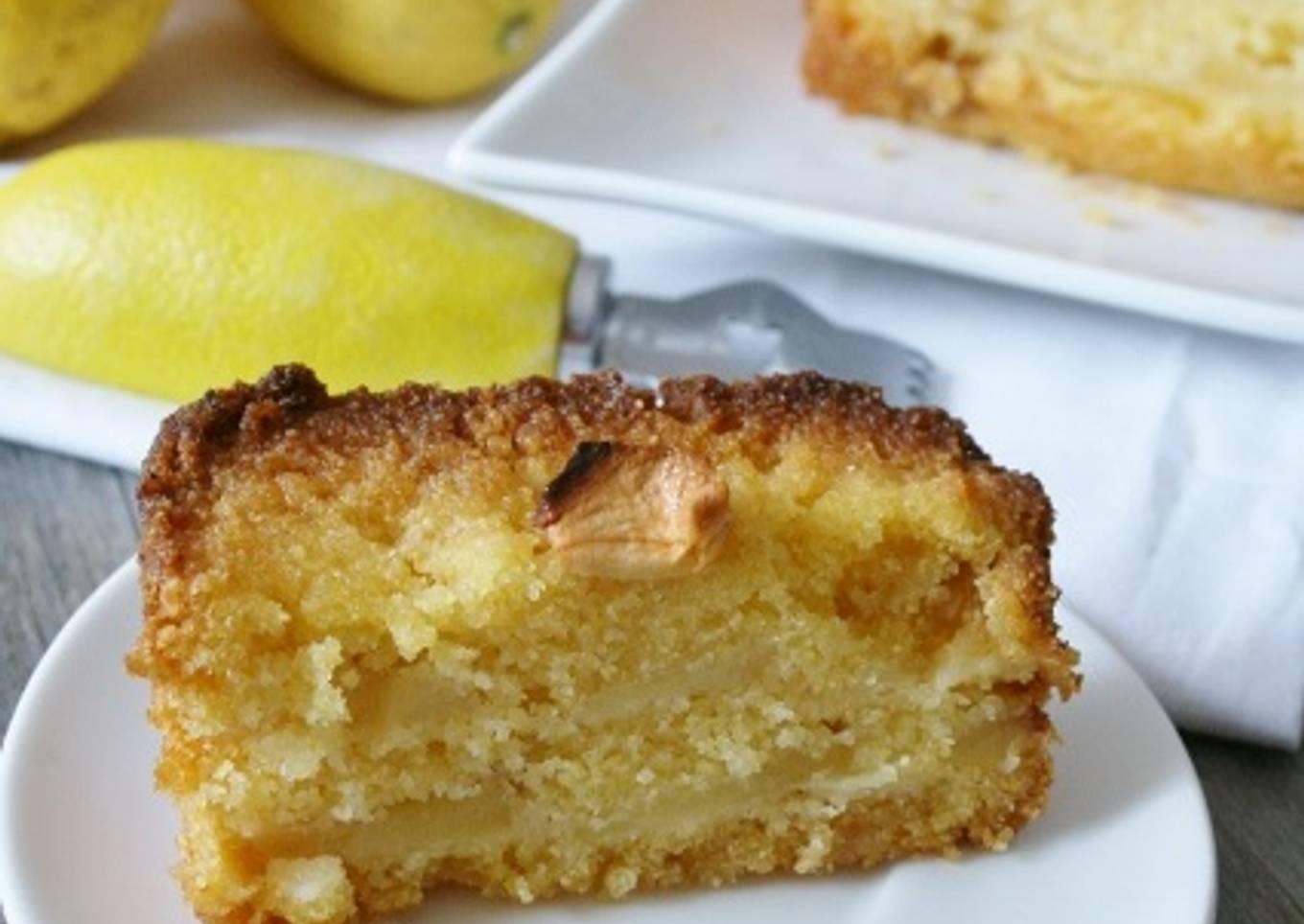 Cake polenta citron-pommes