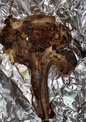 A picture of Baked steak.