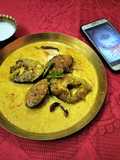 Thakurbarir special dudh rui fish curry
