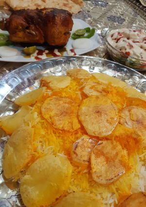 عکسی از دستور ته چین سیب زمینی آسان و خوشمزه