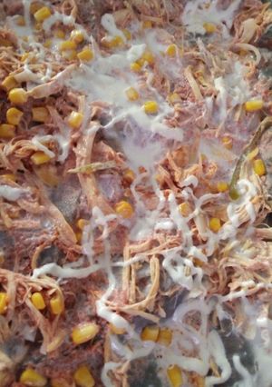 Una foto de Pastel azteca de pollo