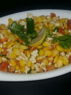 A picture of Sweet corns salad with cottage cheese.