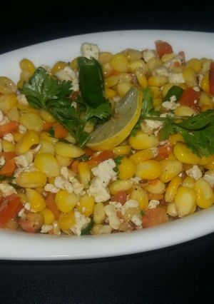 A picture of Sweet corns salad with cottage cheese.