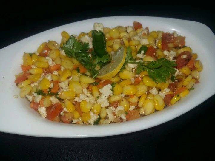 Easy Way Make Sweet corns salad with cottage cheese the So Delicious Tasty