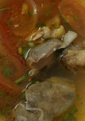 Hình của món Lòng gà nấu canh thơm cà.
