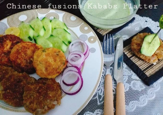 Chinese fusion kababs platter