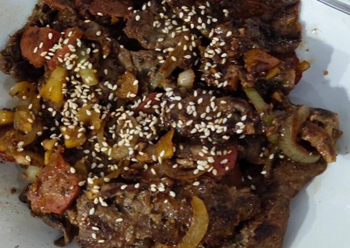 Daging sapi panggang/goreng saos madu
