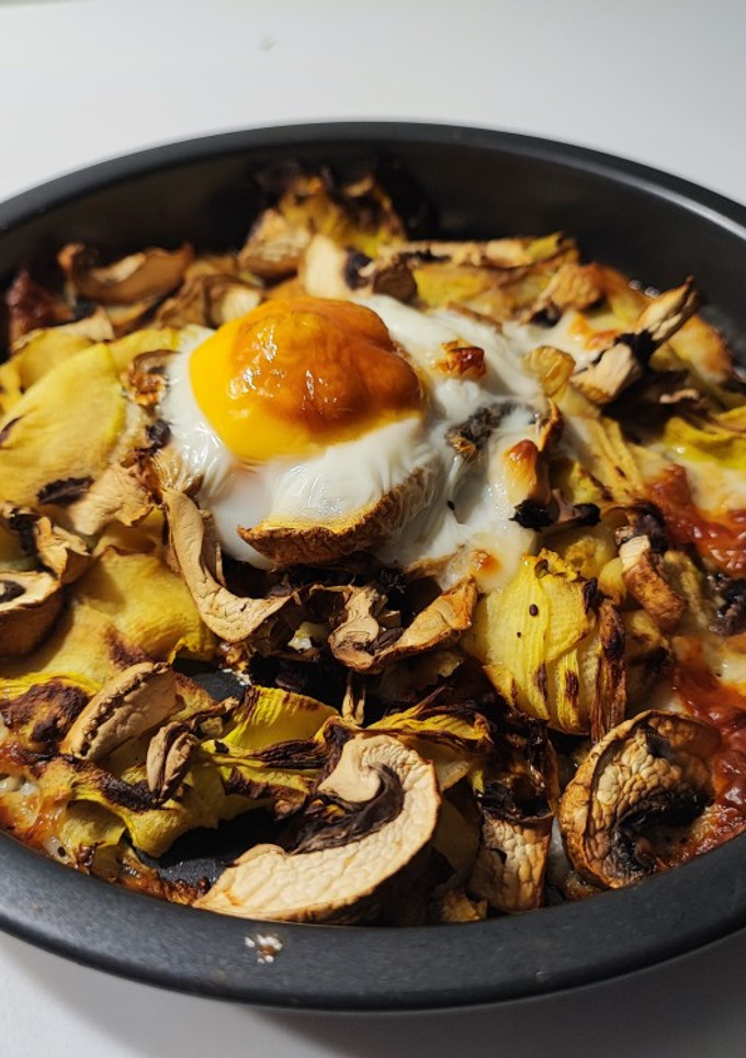 Una foto de Verduras con huevo