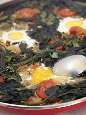 Easy Way Make Recipe Rice with vegetables, wild mushrooms, eggs and Olive Oil from Spain recipe that is Really Delicious, Tasty}