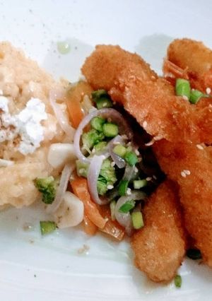 Una foto de Risotto Camarón torpedo Recta las Salinas. (viñamarina style)