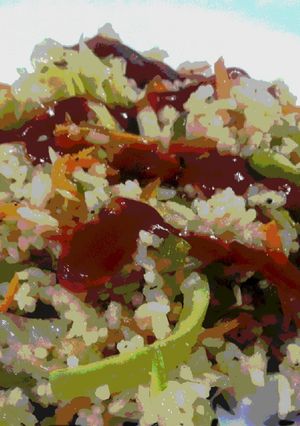 A picture of Fried rice veg fried rice.