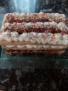 Una foto de Pastel de trufa y nata