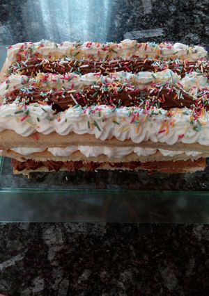 Una foto de Pastel de trufa y nata