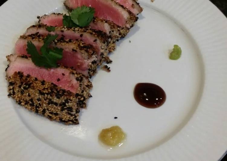 Simple Way to Make Quick Brad&#39;s sesame crusted seared ahi tuna