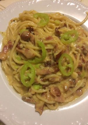 O poză a rețetei Paste carbonara.