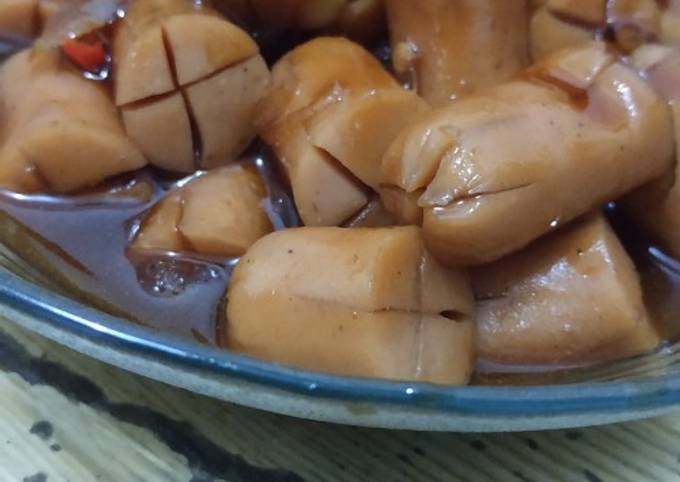 Sosis saus teriyaki pedes