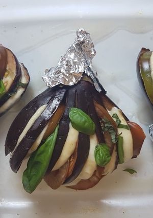 Foto principal de Berenjenas rellenas en abanico