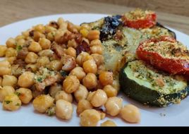 Hortalizas gratinadas con garbanzos dos