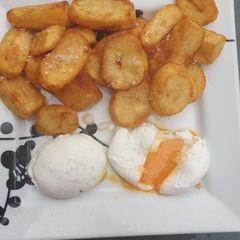A picture of Chunky Chips poached Eggs.