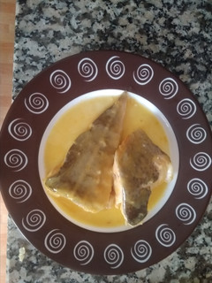 Una foto de Bacalao en salsa de naranja