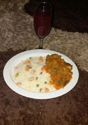 A picture of Danbun shinkafa with vegetable soup.
