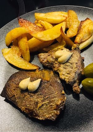 Mustáros sertésmáj recept fotója