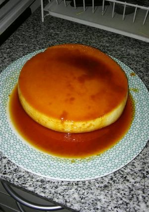 Una foto de Flan casero de huevo y leche