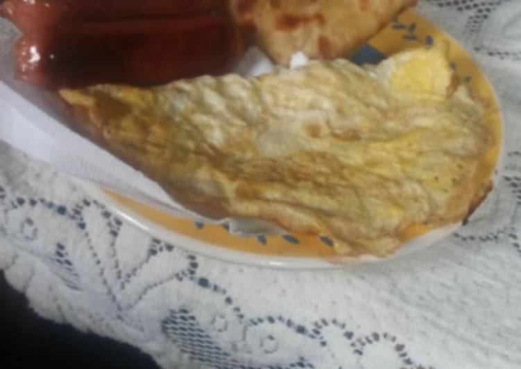 Smokie,chapati and eggs