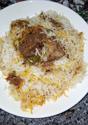 A picture of Tangy Mutton Biryani.