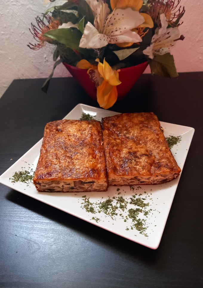 Una foto de Pastel de champiñón